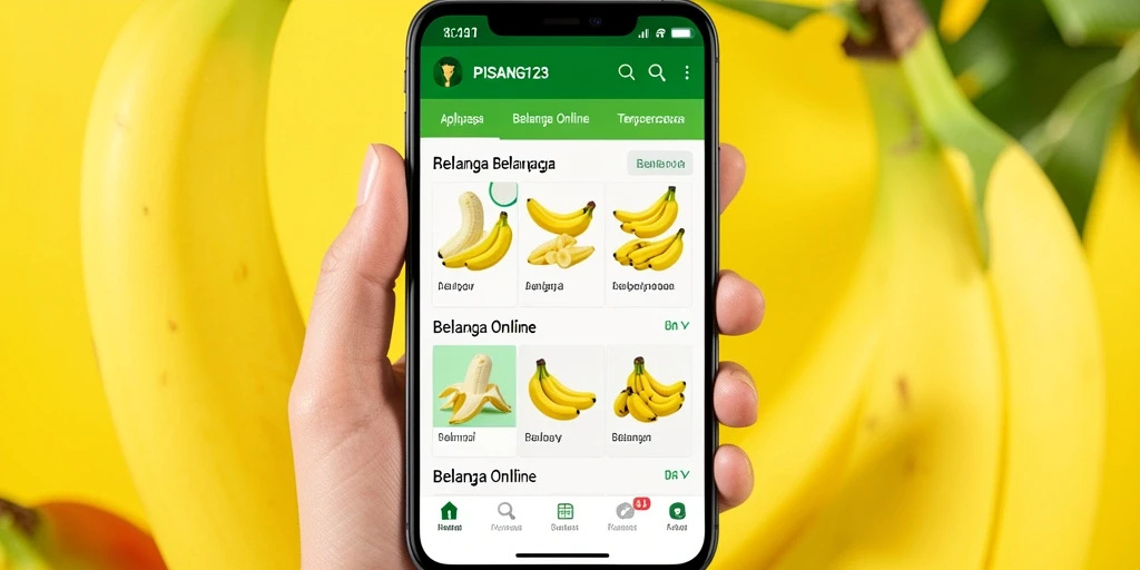 Antarmuka PISANG123 yang menarik untuk belanja online.