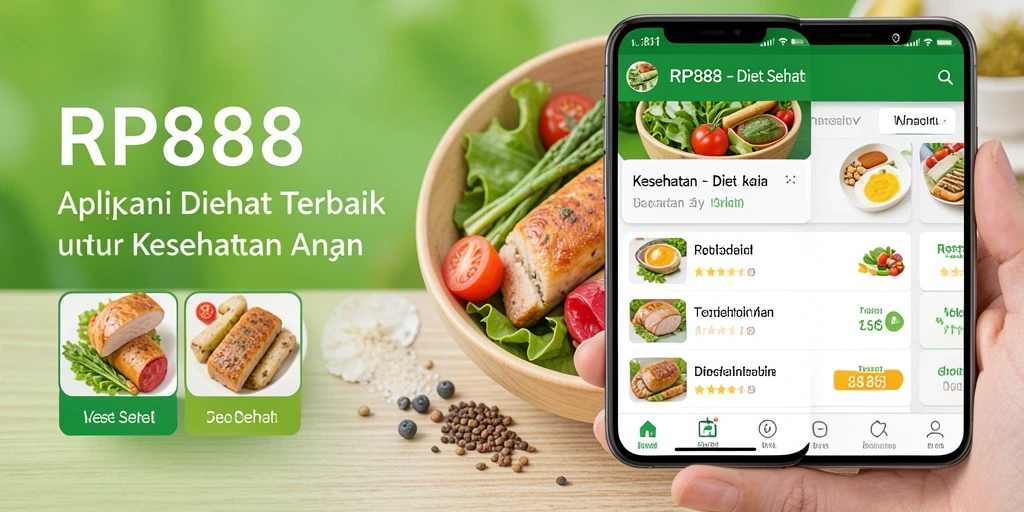 Antarmuka RP888 untuk aplikasi Diet Sehat yang menarik dan informatif.
