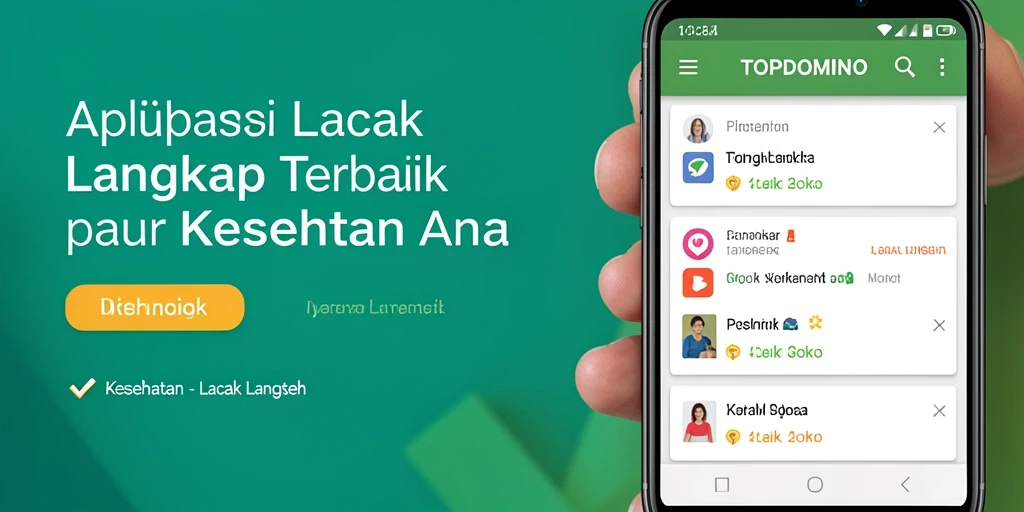Tampilan antarmuka user-friendly aplikasi TOPDOMINO untuk lacak langkah.